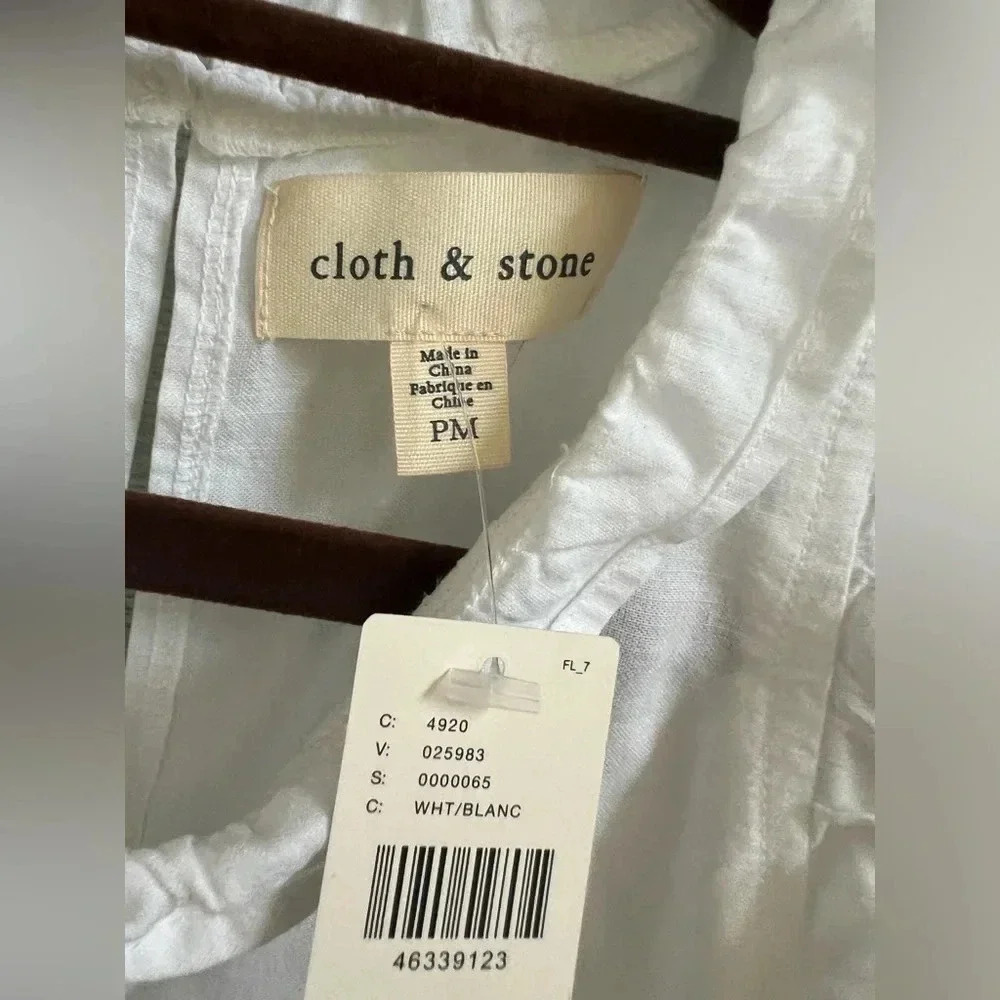 NWT new Anthropologie cloth & stone white ruffled tank sleeveless top MP medium - Picture 12 of 16